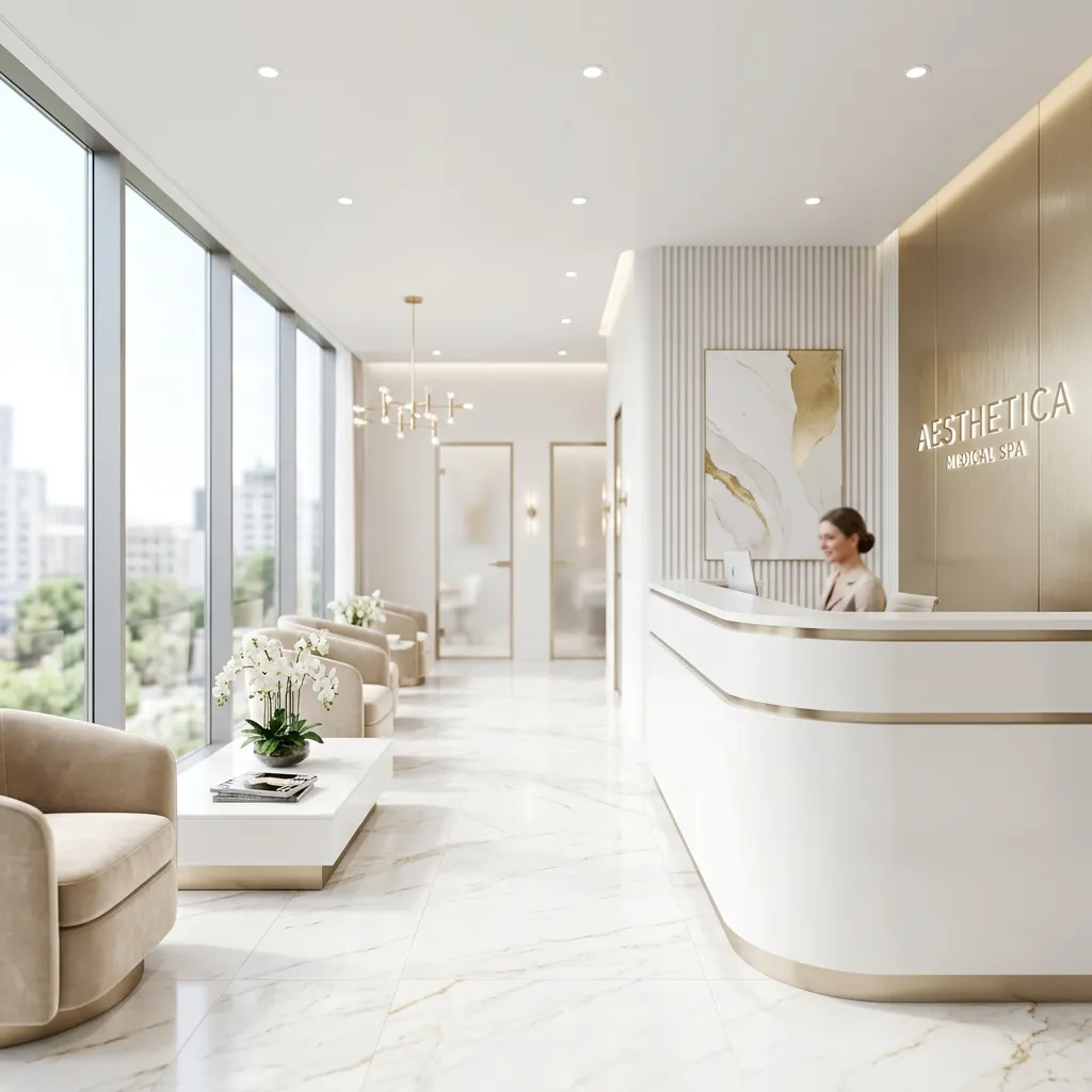 Interior moderno de clínica de medicina estética en Soledad